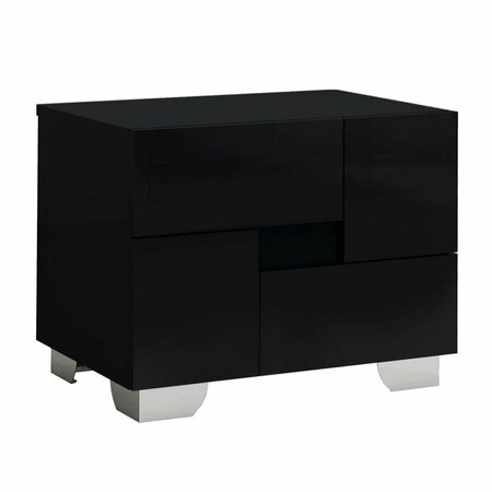 OCEANTAILER Home Roots Beddings  Superb High Gloss Nightstand, Black - 18 in. 329643